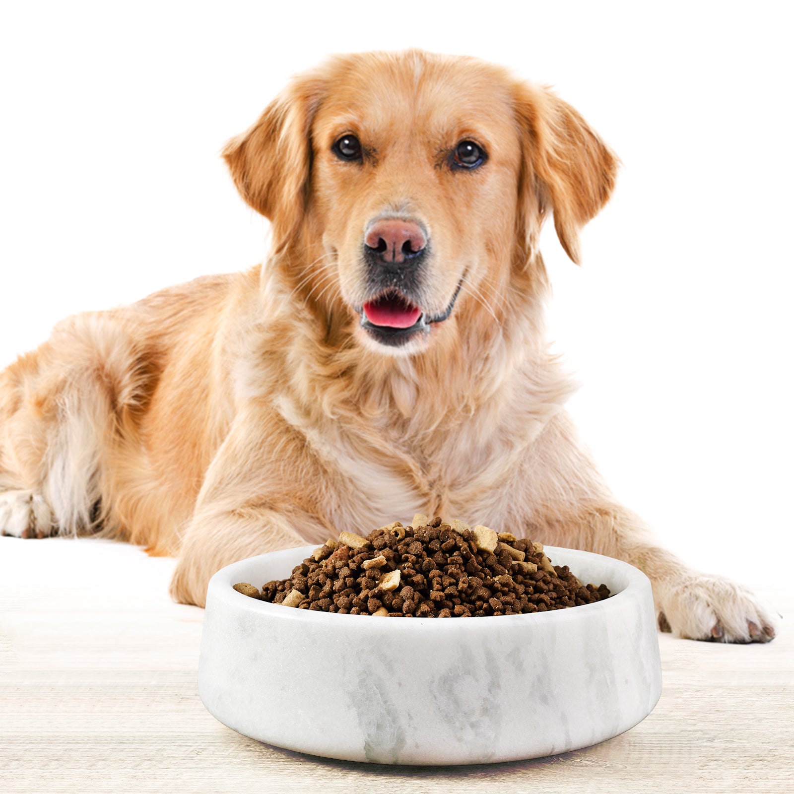 Koville Natural Marble Pet Bowl,9.36 inch-Namib Fantasy