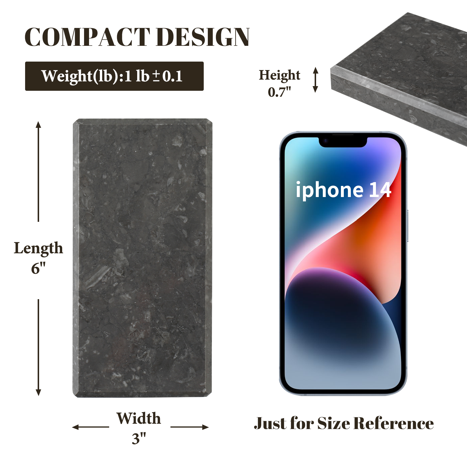 Rectangular Serving Tray - Marble (Cambodia Grey)