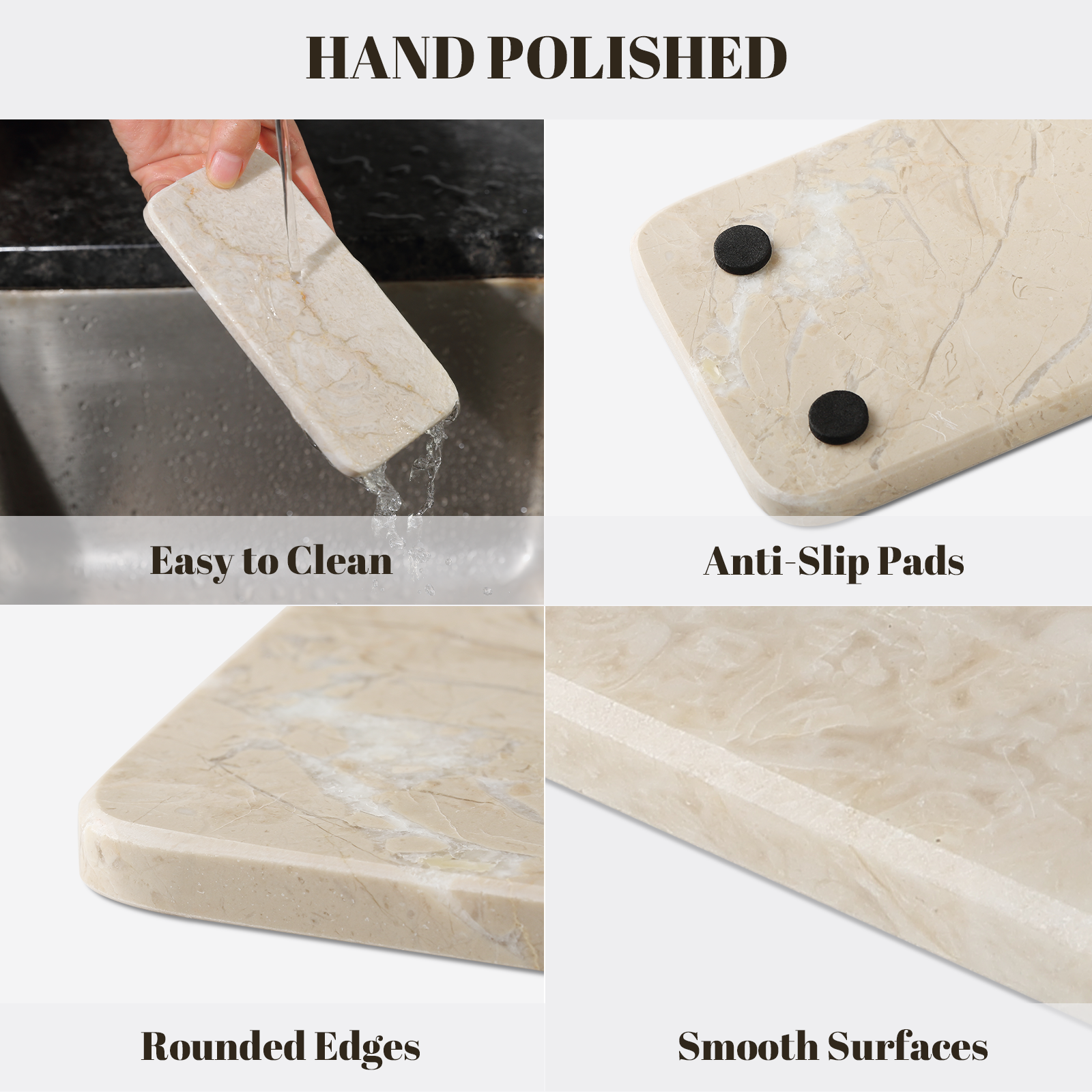 Rectangular Serving Tray - Marble (Crema Beige)