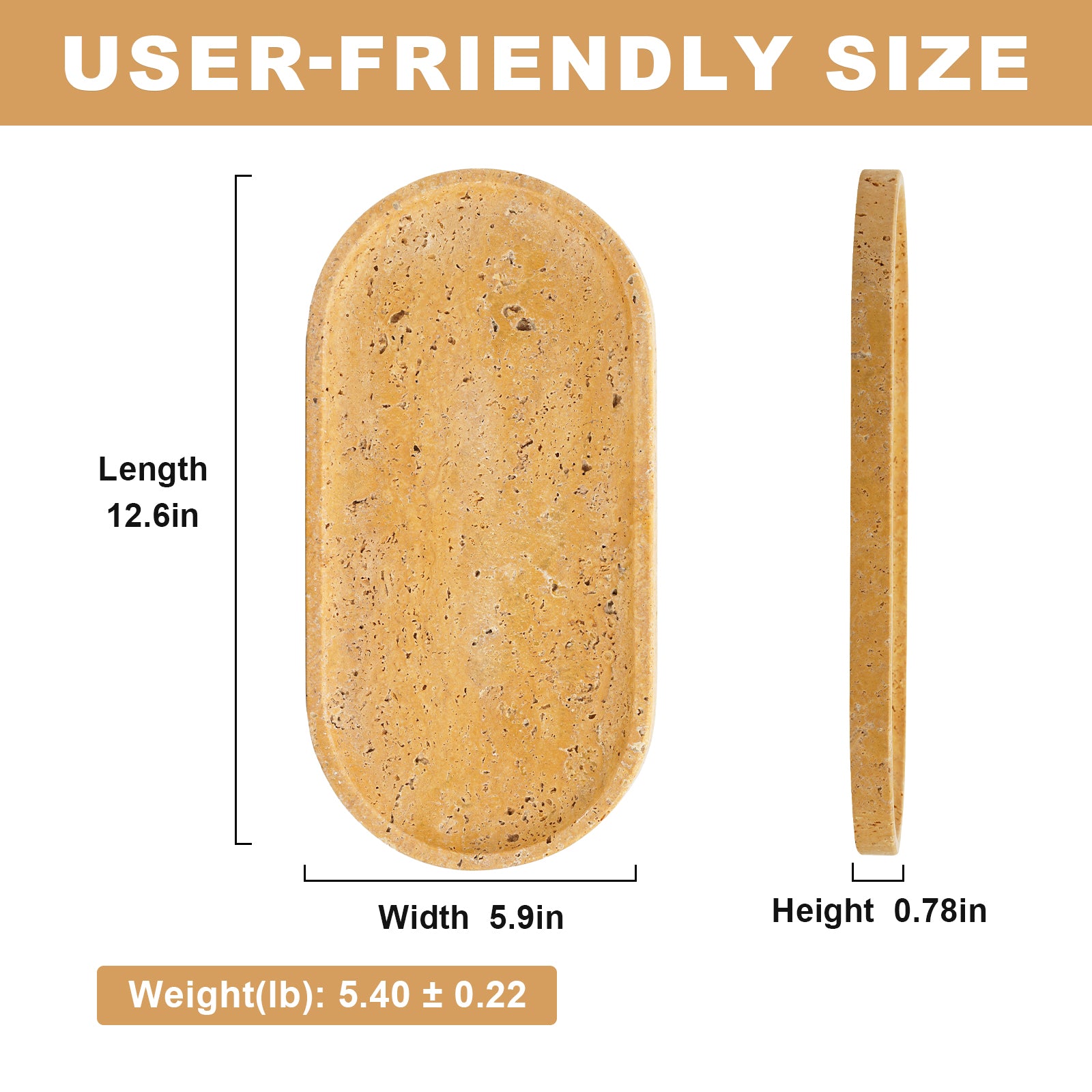 Race Track Tray - Golden (Travertine)