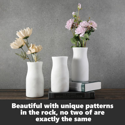 Koville Natural Marble Vase 4.04"-Namib Bianco