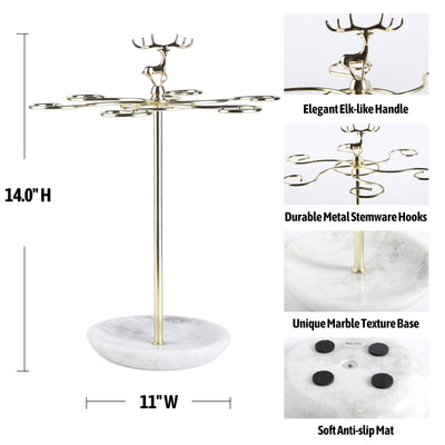 Koville White Stemware Rack – Illuminating Elegant Spaces