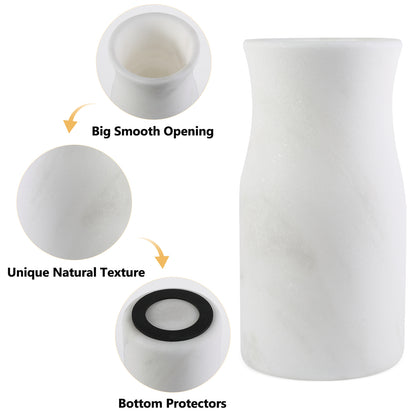 Koville Natural Marble Vase 4.04"-Namib Bianco
