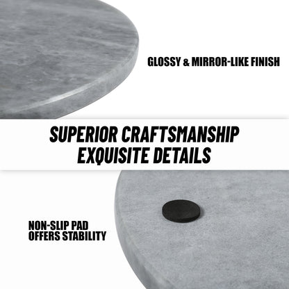 Round Pastry Board - Marble (Rhino Grey)