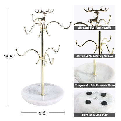 Koville Natural White Marble Base Mug Holder-Namib Fantasy