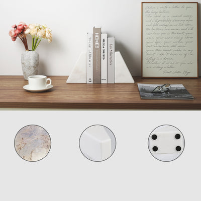 Koville White Trapezoid Bookends – Illuminating Elegant Spaces · Natural Pattern B