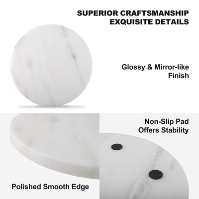 Koville White Round Pastry Board – Illuminating Elegant Spaces · Natural Pattern B