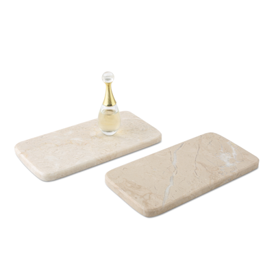Koville Beige Rectangular Serving Tray – Natural Warmth and Timeless Calm · Natural Pattern A