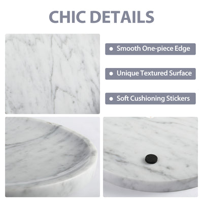 Round Serving Tray - Marble (Arabescato)