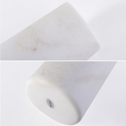 Koville Natural Marble Vase 3.77", Cylindrical-Namib Bianco