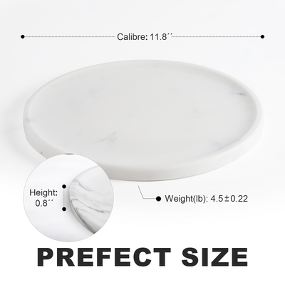 Round Serving Tray - Marble (Statuario)