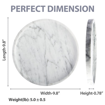 Round Serving Tray - Marble (Arabescato)