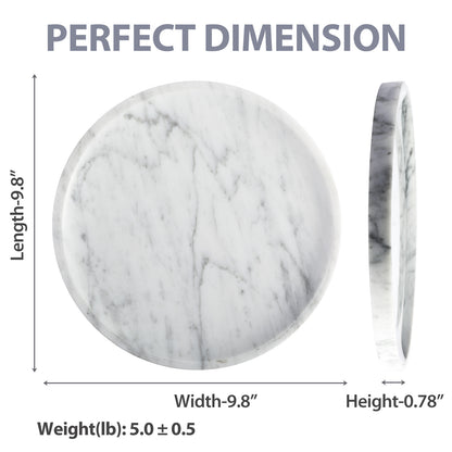 Round Serving Tray - Marble (Arabescato)