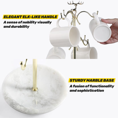 Koville Natural White Marble Base Mug Holder-Namib Fantasy