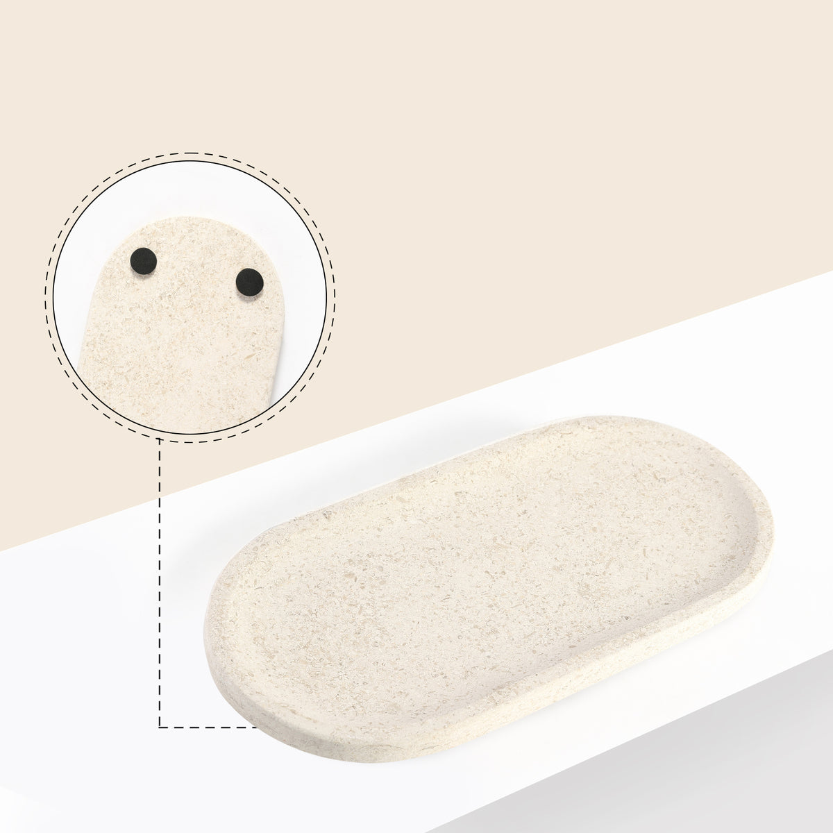 Race Track Tray - Moca Cream Media (Marble)
