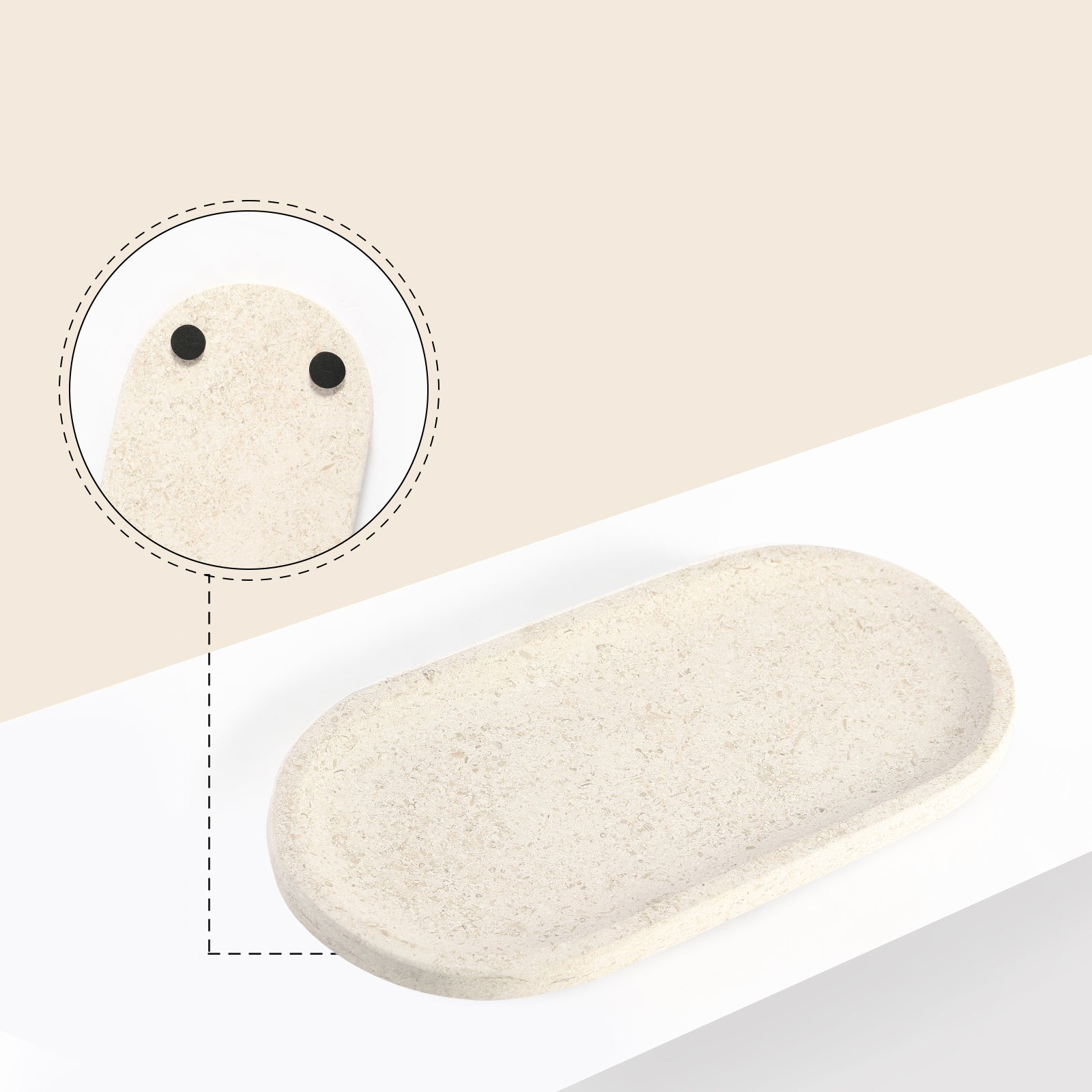 Race Track Tray - Moca Cream Media (Marble)