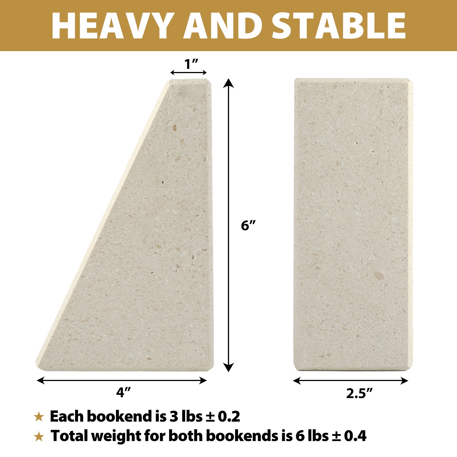 Trapezoid Bookends - Limestone (Lymra)
