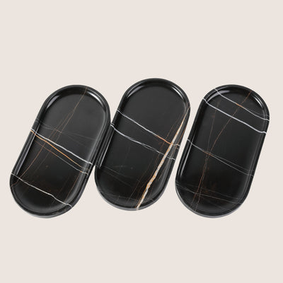 Race Track Tray - Black (Marble)