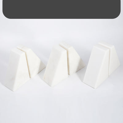 Koville White Trapezoid Bookends – Illuminating Elegant Spaces · Natural Pattern B