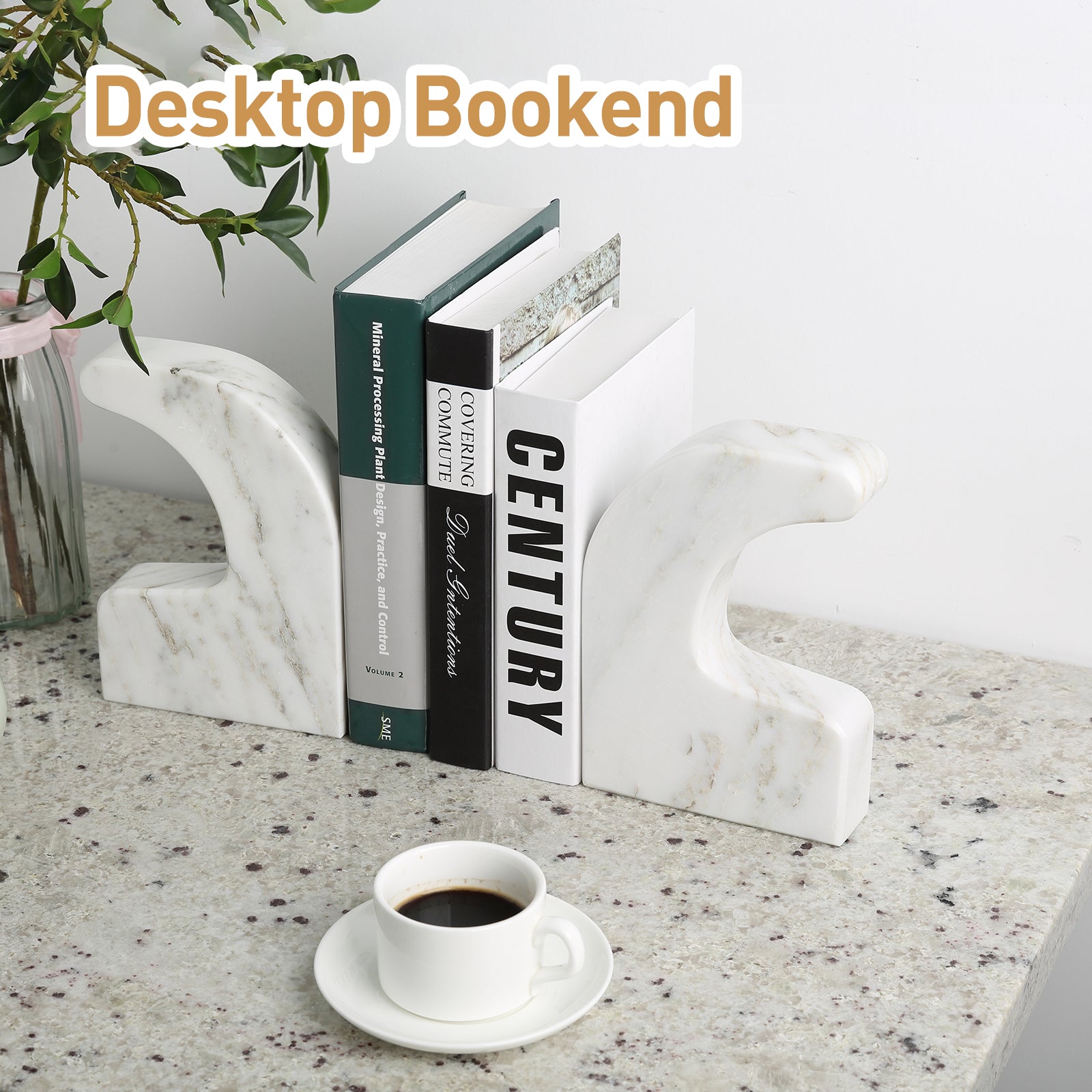 Swan Shaped Bookends - Marble (Oriental Calacatta)