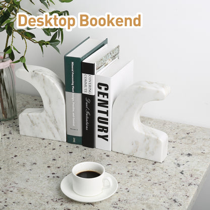 Swan Shaped Bookends - Marble (Oriental Calacatta)