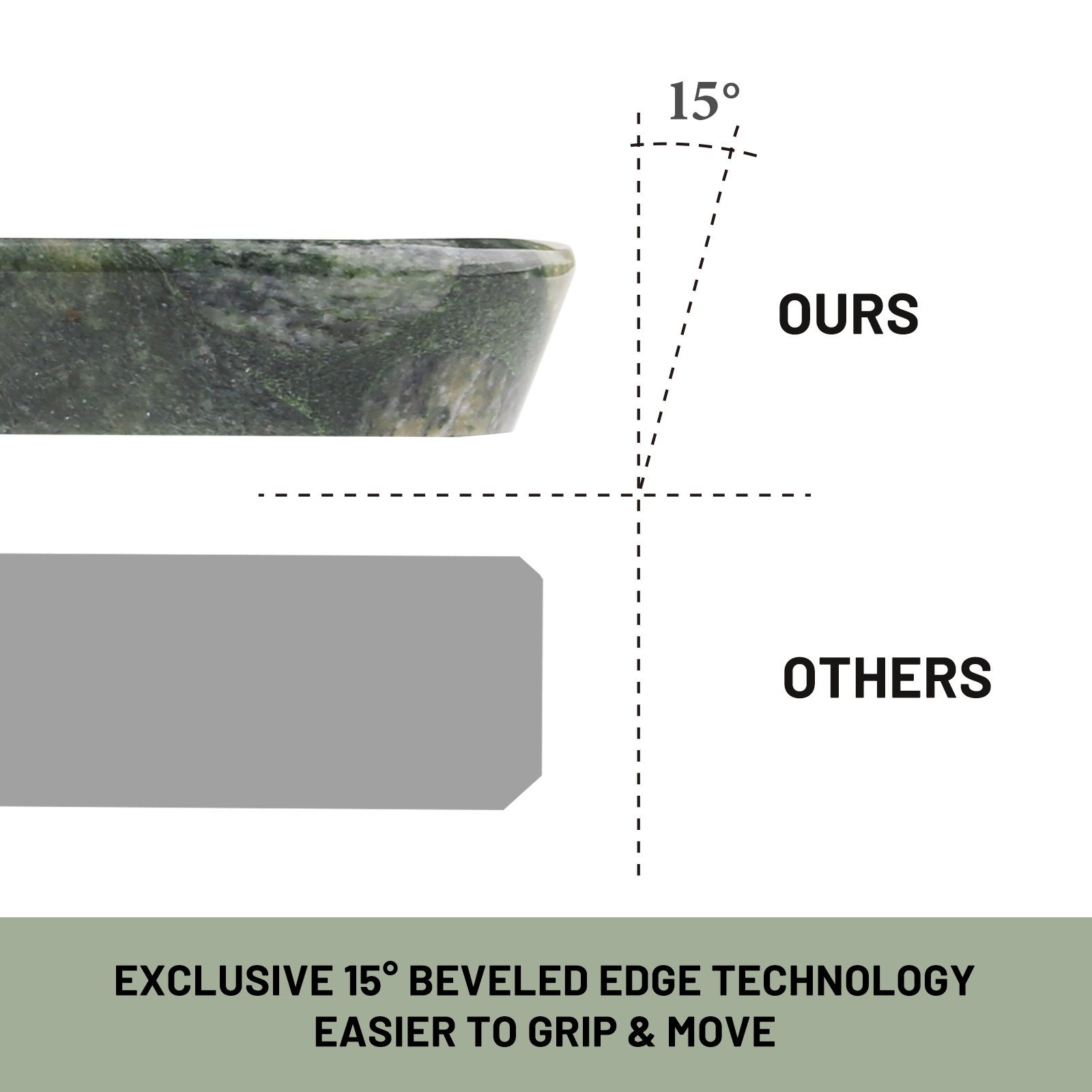Koville Natural Granite Rectangle Pastry Board-Twister Green