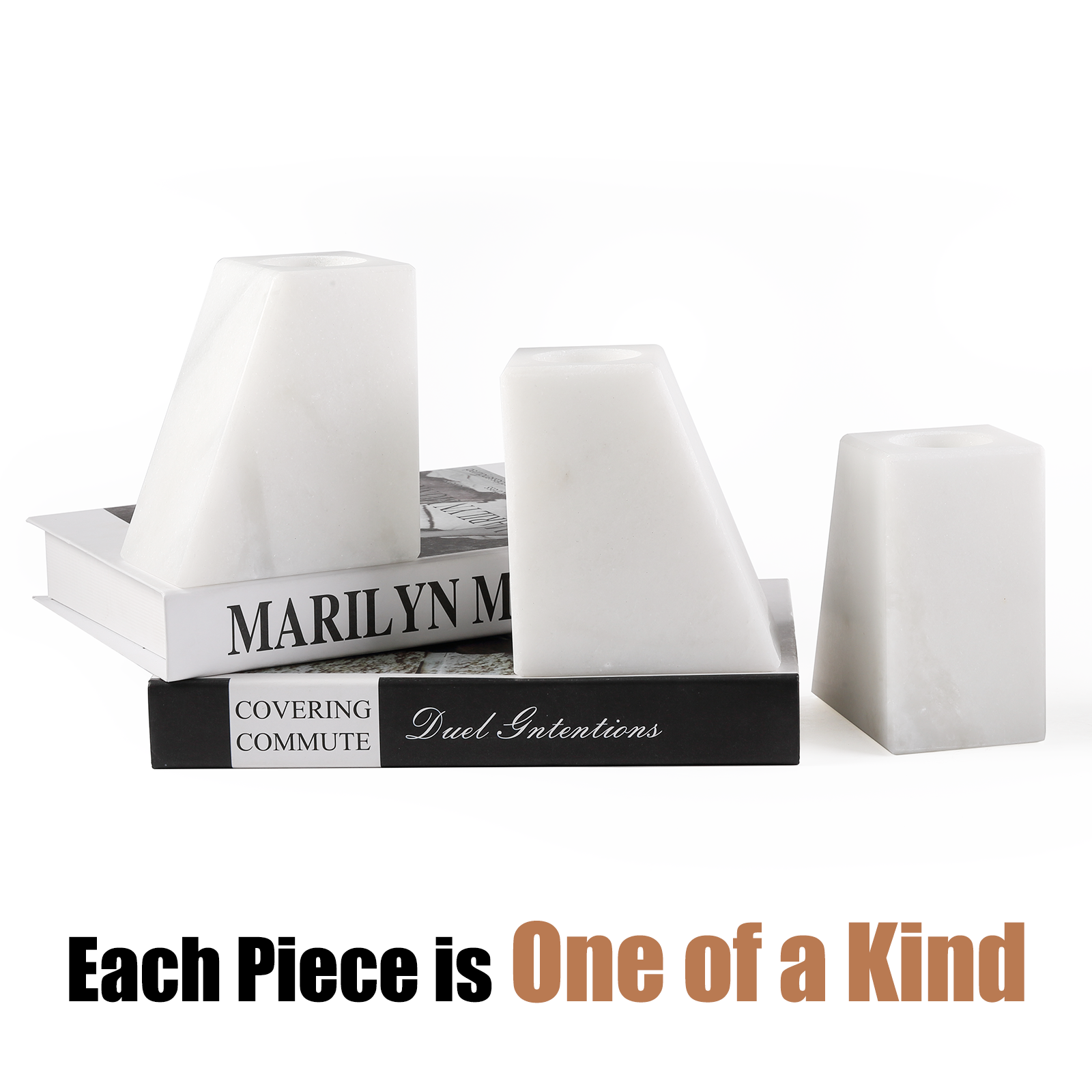 Trapezoid Vase Bookends - Marble (Namib Fantasy)