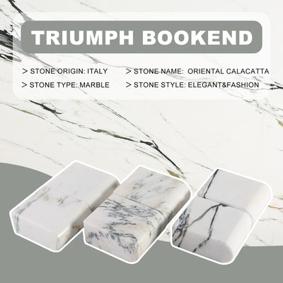Koville White Triumphal Arch Bookends Large – Illuminating Elegant Spaces · Natural Pattern D