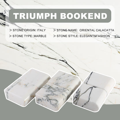 Triumphal Arch Bookends Large - Marble (Oriental Calacatta)