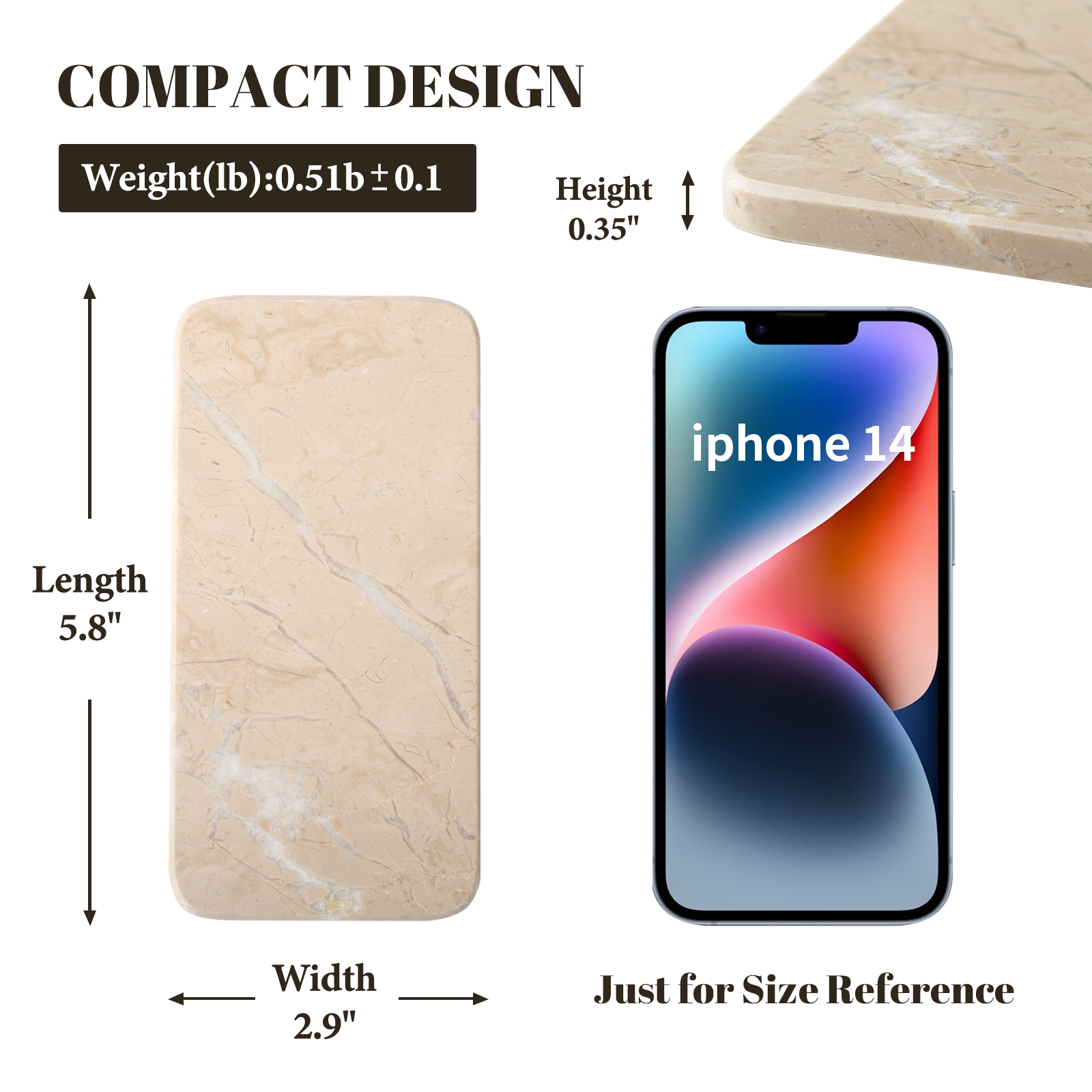 Rectangular Serving Tray - Marble (Crema Beige)