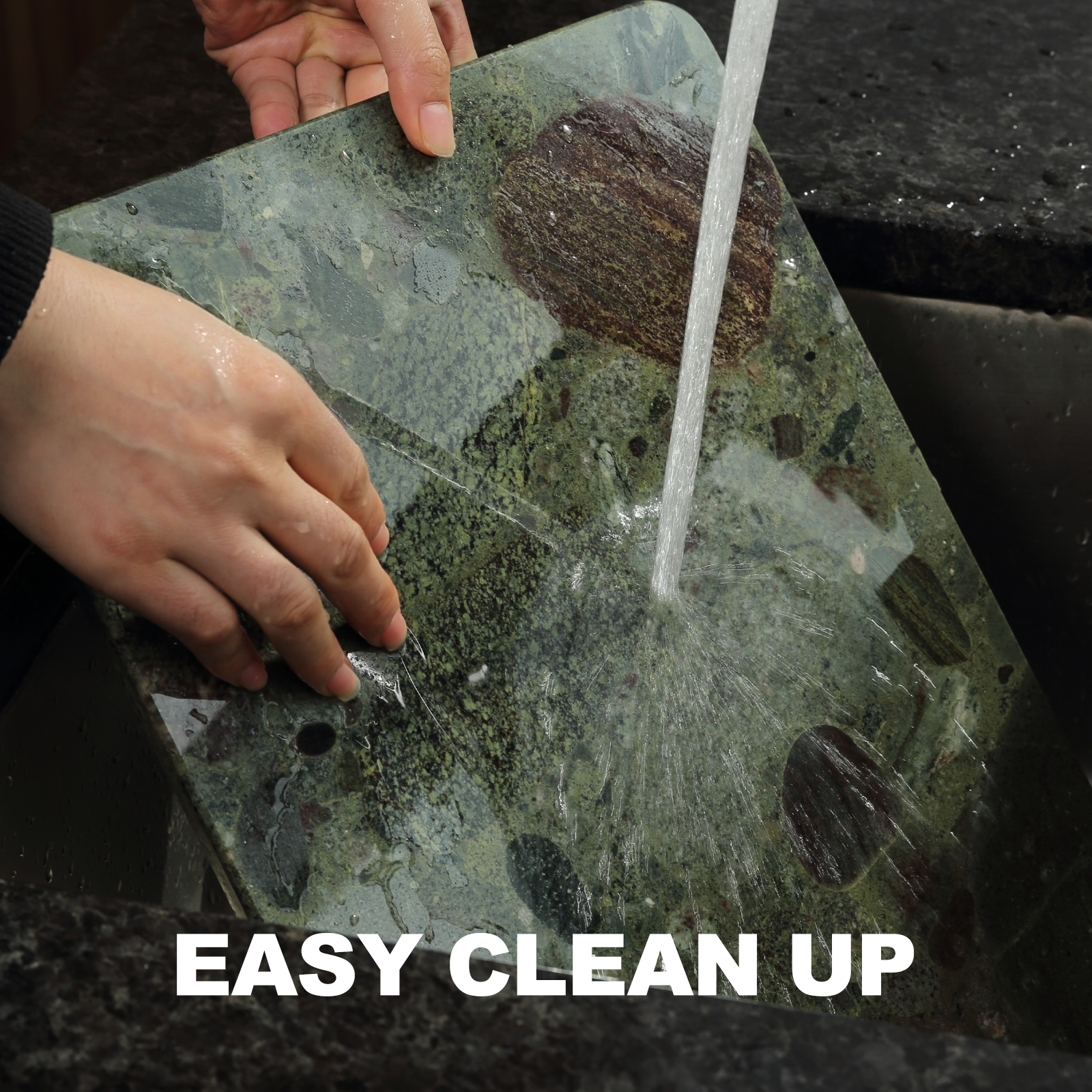 Koville Natural Granite Rectangle Pastry Board-Twister Green