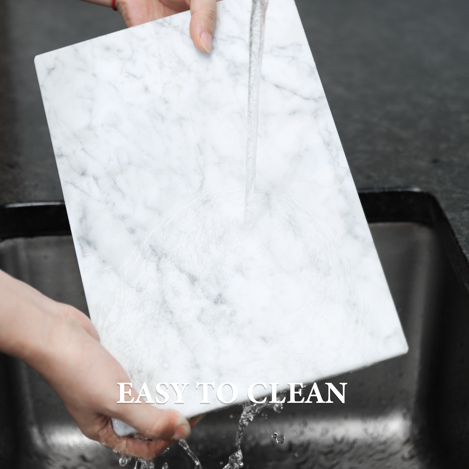 Koville Natural Marble Rectangle Pastry Board-Bianco Carrara