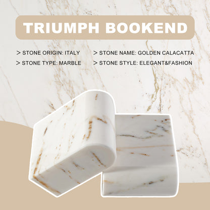 Triumphal Arch Bookends Large - Marble (Golden Calacatta)
