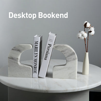 Swan Shaped Bookends - Marble (Mist White)