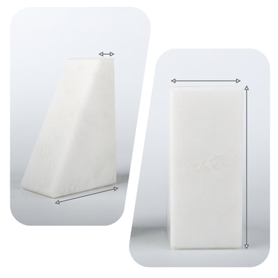 Koville White Trapezoid Bookends – Illuminating Elegant Spaces · Natural Pattern B