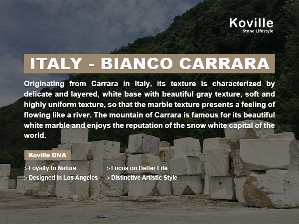 Koville Natural Marble Rectangle Pastry Board-Bianco Carrara