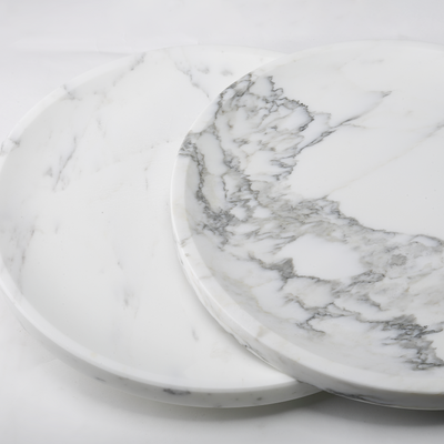 Round Serving Tray - Marble (Statuario)