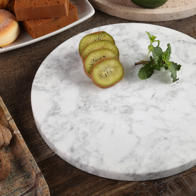 Koville White Round Pastry Board – Illuminating Elegant Spaces
