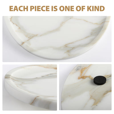 Round Serving Tray - Marble (Statuario)