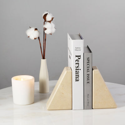 Koville Yellow/Golden Trapezoid Bookends – A Ritual of Gentle Light · Natural Pattern C