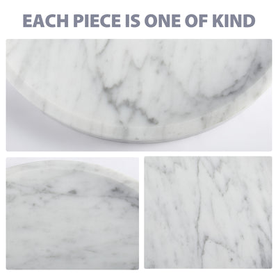 Round Serving Tray - Marble (Arabescato)