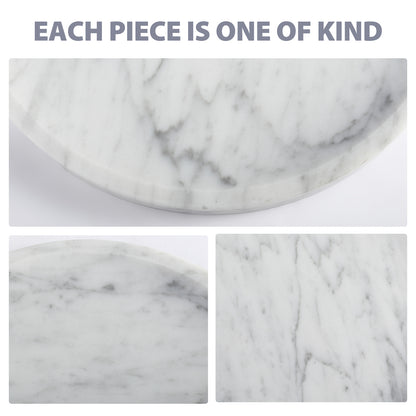 Round Serving Tray - Marble (Arabescato)