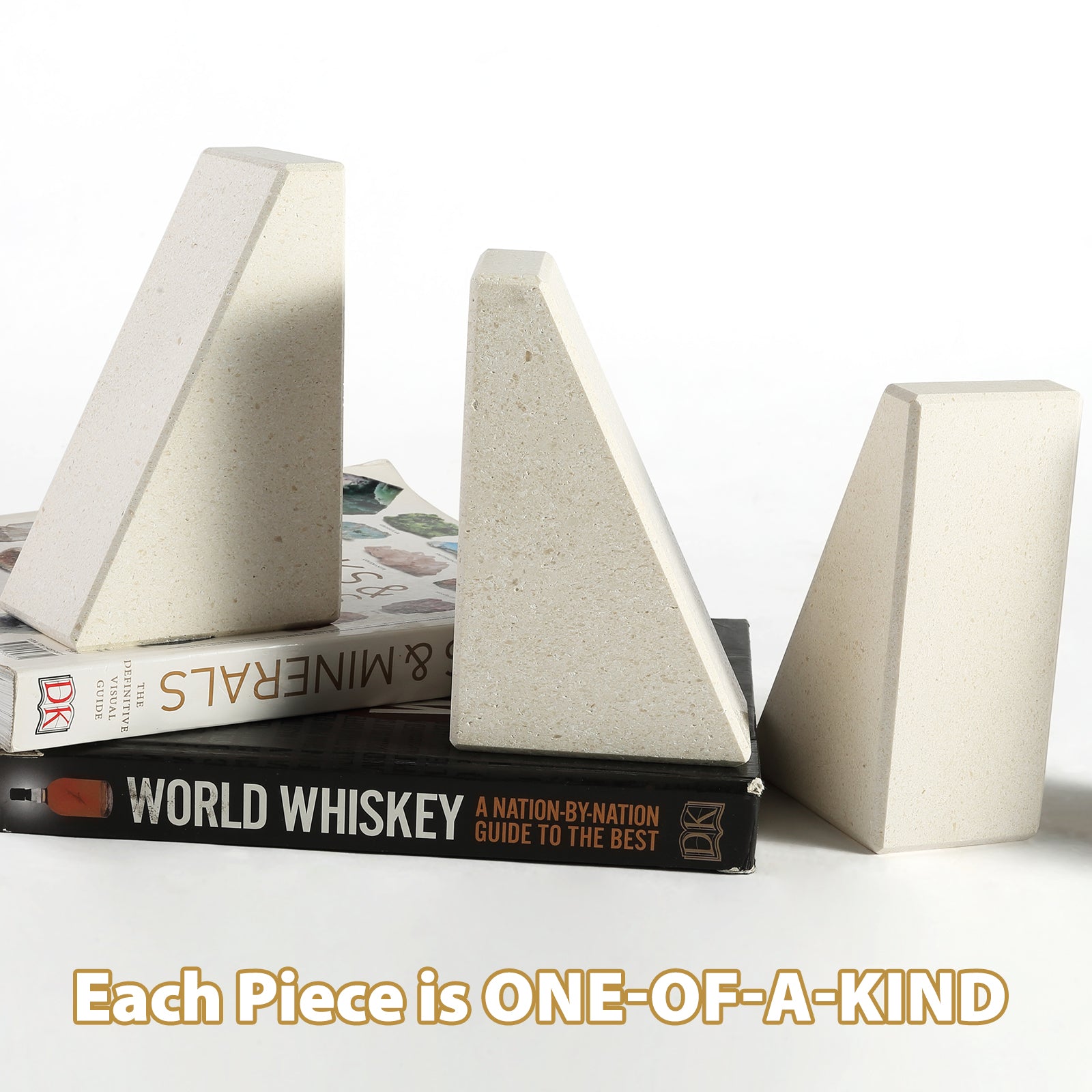 Trapezoid Bookends - Limestone (Lymra)