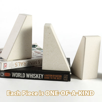Koville Beige Trapezoid Bookends – Natural Warmth and Timeless Calm · Natural Pattern C