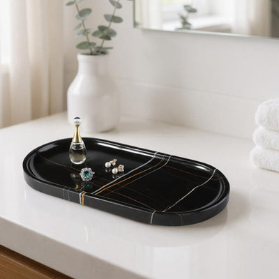 Race Track Tray - Black (Marble)