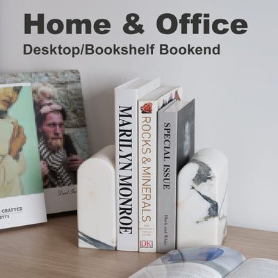 Koville White Triumphal Arch Bookends Large – Illuminating Elegant Spaces · Natural Pattern D