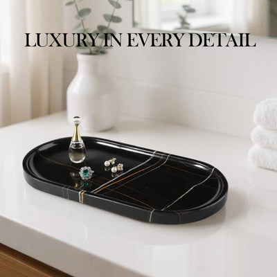 Race Track Tray - Black (Marble)