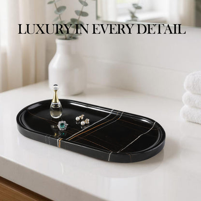Race Track Tray - Black (Marble)