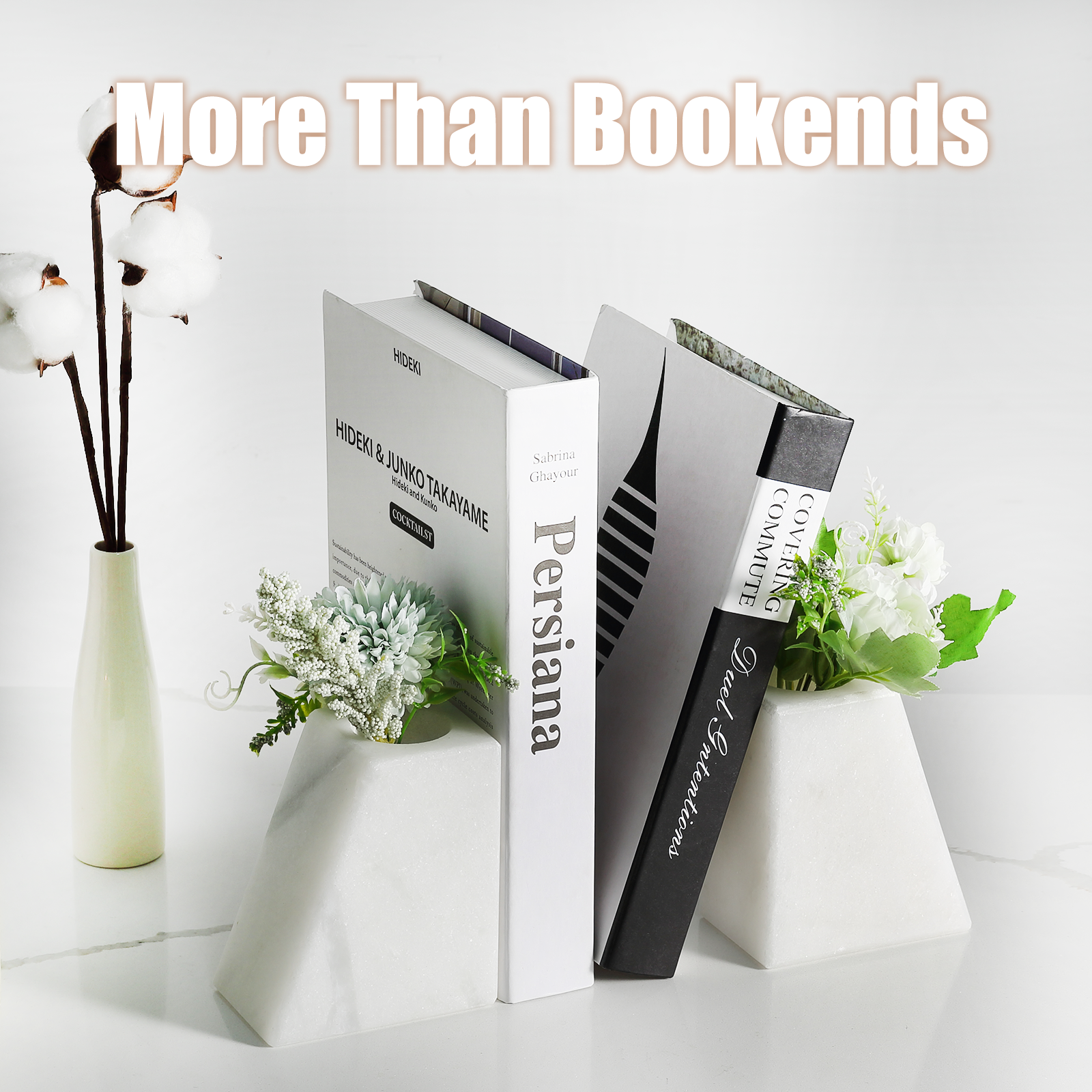 Trapezoid Vase Bookends - Marble (Namib Fantasy)