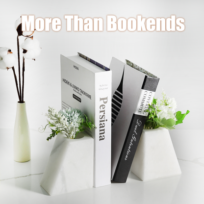 Trapezoid Vase Bookends - Marble (Namib Fantasy)